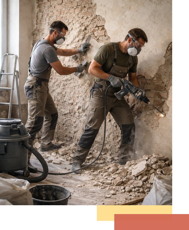 Демонтаж штукатурки со стен в Петрозаводске быстро и аккуратно