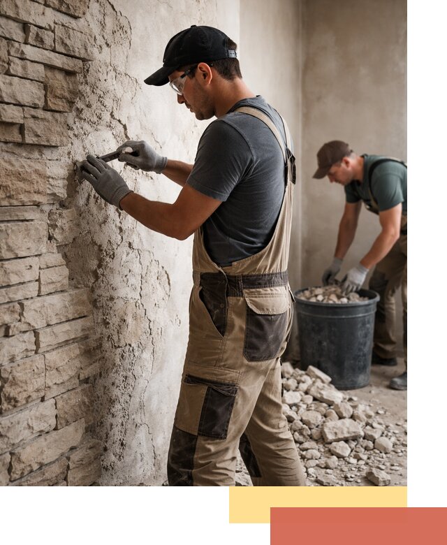 Демонтаж декоративного камня в Петрозаводске профессионально и безопасно