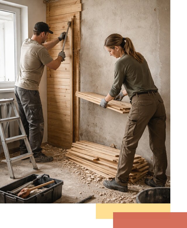 Демонтаж вагонки со стен в Петрозаводске — профессиональный демонтаж