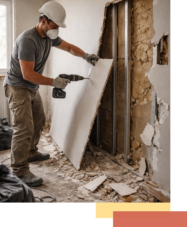 Демонтаж гипсокартона со стен в Петрозаводске качественно и быстро