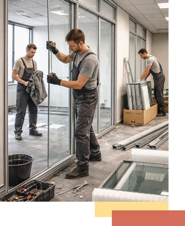 Демонтаж стеклянных перегородок в Петрозаводске быстро и безопасно