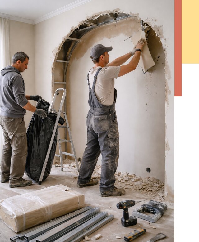 Демонтаж арки из гипсокартона в Петрозаводске от 3553 руб. — услуги под ключ | ОТДЕЛОЧНИК-Птр