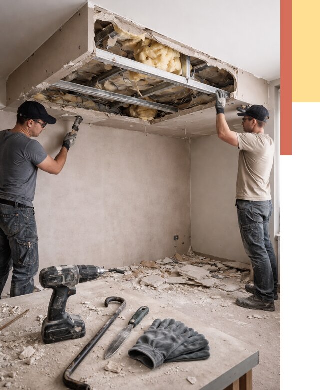 Демонтаж короба из гипсокартона в Петрозаводске от 1543 руб. — быстро и недорого | ОТДЕЛОЧНИК-Птр