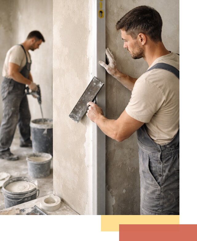 Выведение углов стен в Петрозаводске: монтаж и оштукатуривание