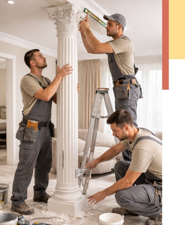 Установка декоративных колонн в Петрозаводске от 12180 руб. под ключ | ОТДЕЛОЧНИК-Птр