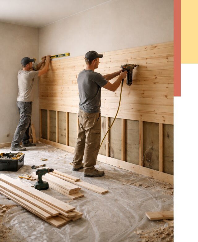 Монтаж деревянной вагонки на стены в Петрозаводске от 7613 руб. | Услуги монтажа вагонки | ОТДЕЛОЧНИК-Птр