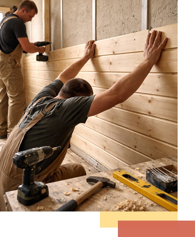 Монтаж деревянной вагонки на стены в Петрозаводске быстро и качественно