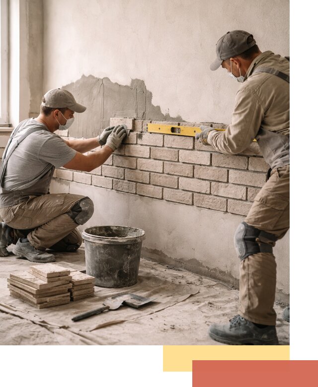 Монтаж декоративного кирпича профессионально в Петрозаводске