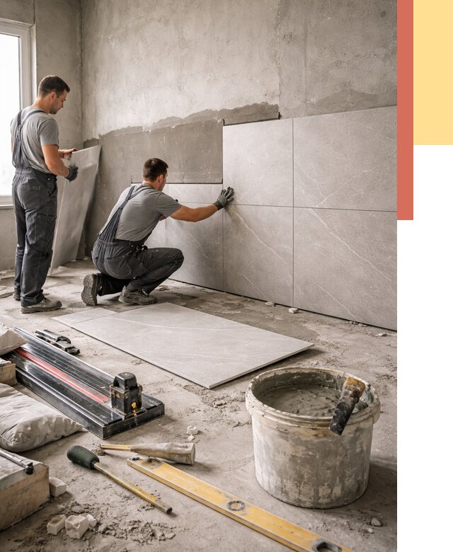 Облицовка стен керамогранитом в Петрозаводске от 4263 руб./м² — услуги под ключ | ОТДЕЛОЧНИК-Птр