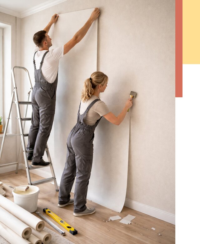 Поклейка флизелиновых обоев в Петрозаводске от 6090 руб. | Быстро и недорого — ОТДЕЛОЧНИК-Птр