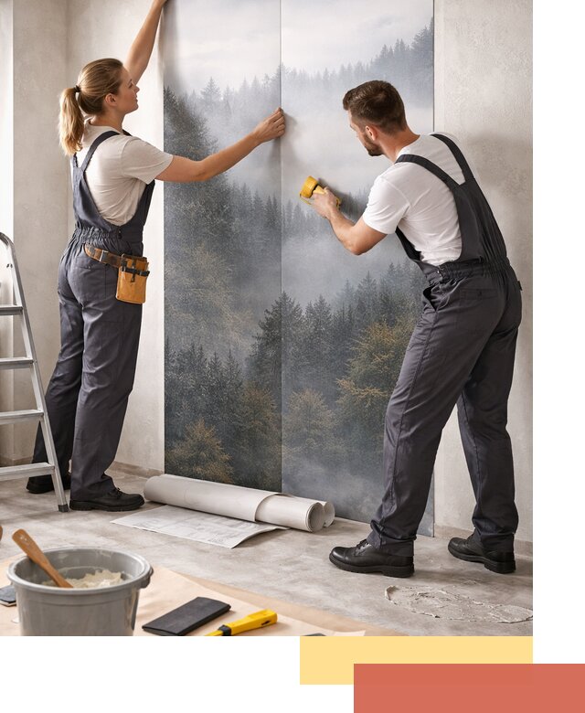 Поклейка фотообоев профессионально в Петрозаводске под ключ