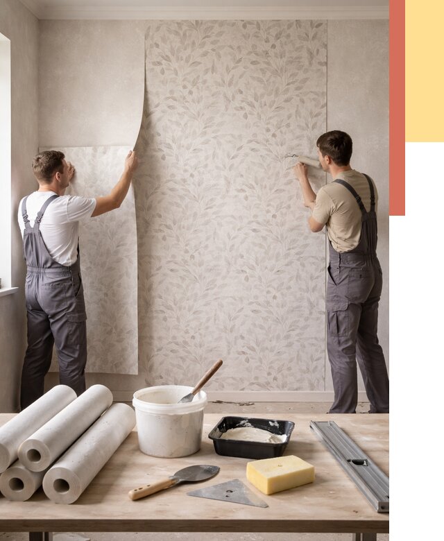 Поклейка обоев с подбором рисунка в Петрозаводске от 3553 руб. | ОТДЕЛОЧНИК-Птр - быстро и недорого