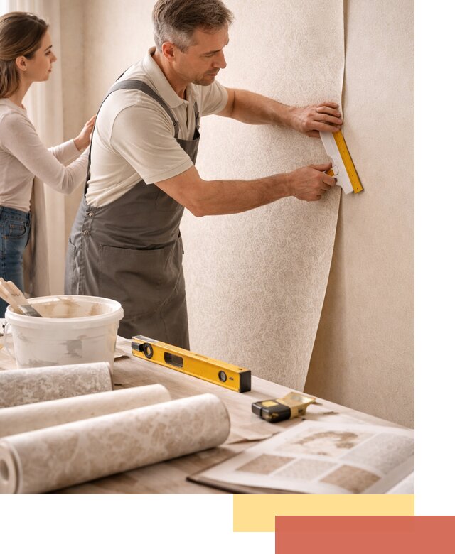 Поклейка обоев с подбором рисунка в Петрозаводске