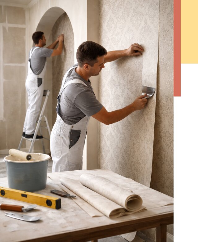 Поклейка обоев на сложные стены в Петрозаводске от 2842 руб. под ключ | ОТДЕЛОЧНИК-Птр