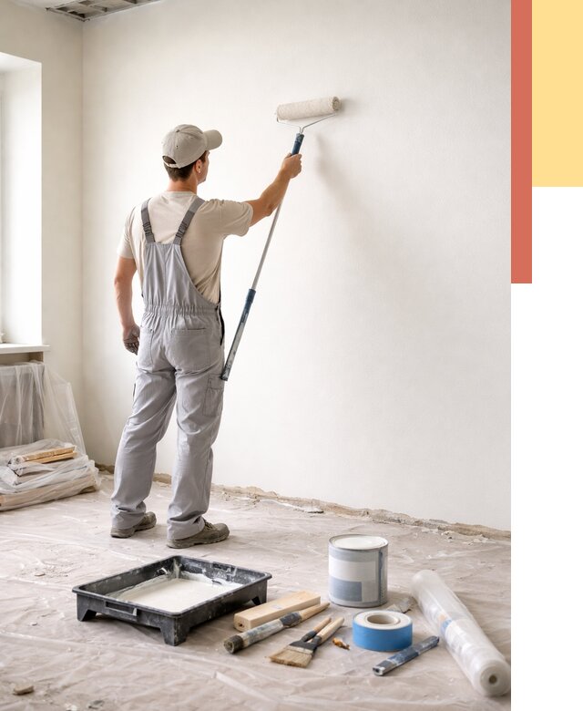 Покраска стен водоэмульсионной краской в Петрозаводске от 457 руб. за м² | ОТДЕЛОЧНИК-Птр