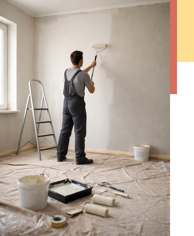 Покраска стен моющейся краской в Петрозаводске от 355 руб./м² — быстро и недорого | ОТДЕЛОЧНИК-Птр