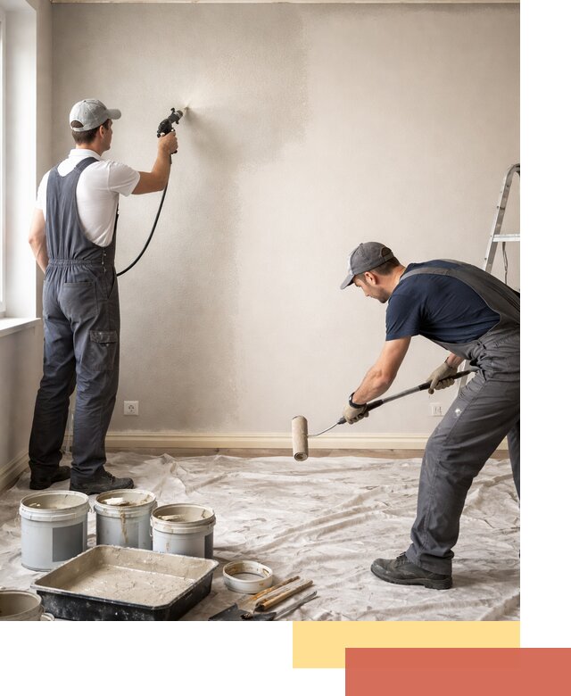 Покраска стен моющейся краской и защита поверхностей в Петрозаводске