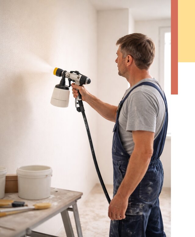 Покраска стен краскопультом в Петрозаводске от 7613 руб. — механизированная покраска | ОТДЕЛОЧНИК-Птр