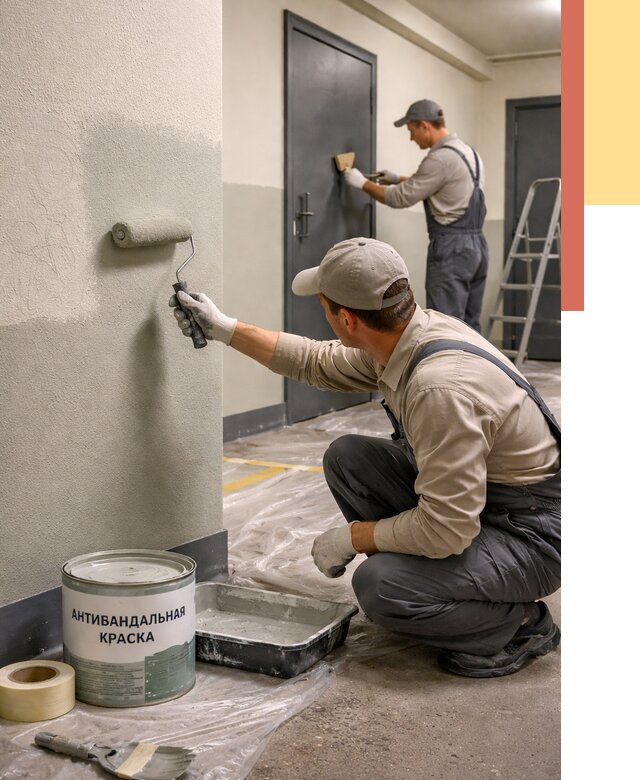 Покраска стен антивандальной краской в Петрозаводске от 4568 руб./м² под ключ | ОТДЕЛОЧНИК-Птр