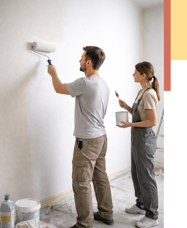 Окраска стен по стеклохолсту в Петрозаводске от 4568 руб/м² под ключ | ОТДЕЛОЧНИК-Птр