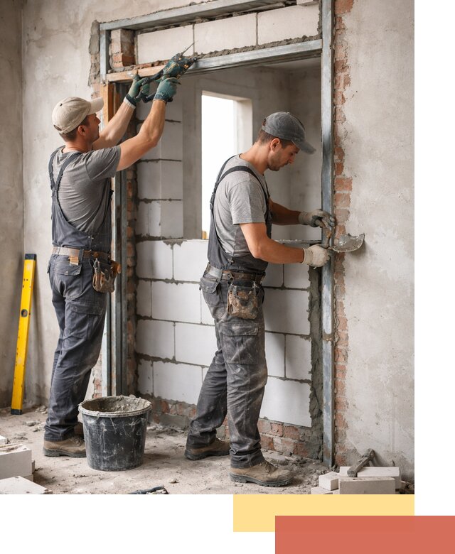 Закладка дверного проема под ключ в Петрозаводске: демонтаж, монтаж, отделка