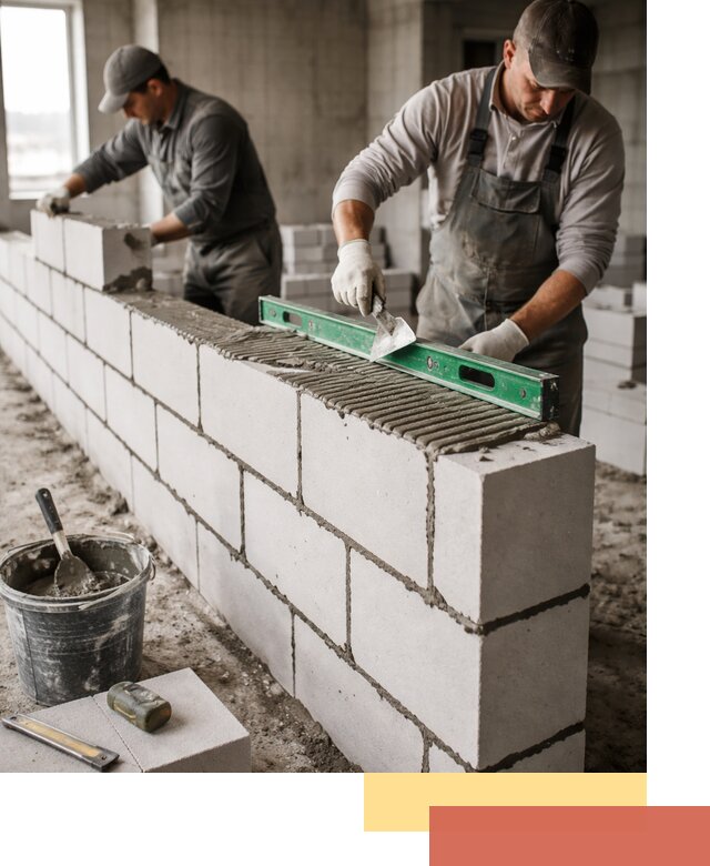 Кладка перегородок из газобетона в Петрозаводске быстро и качественно