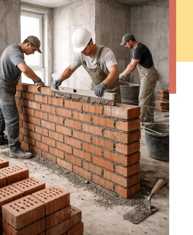 Кладка перегородок из кирпича в Петрозаводске от 3553 руб. за м² | ОТДЕЛОЧНИК-Птр