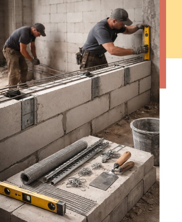 Армирование кладки перегородок в Петрозаводске от 761 руб. под ключ | ОТДЕЛОЧНИК-Птр