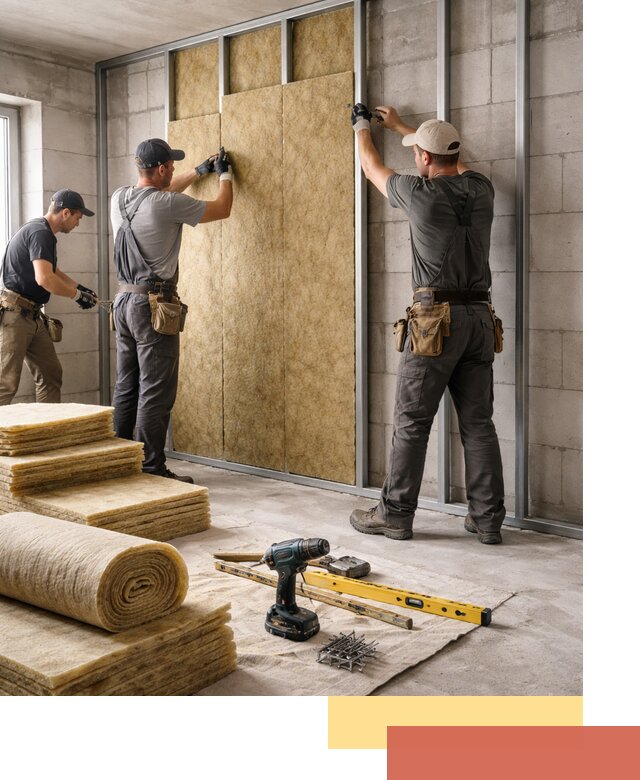 Шумоизоляция перегородок из блоков в Петрозаводске — монтаж и защита шумоизоляцией