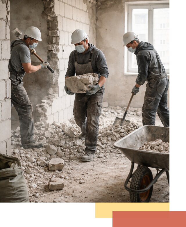 Демонтаж блочных перегородок в Петрозаводске быстро и аккуратно