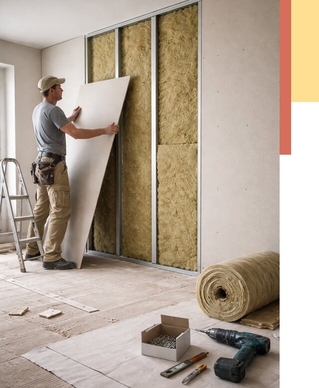 Перегородка из гипсокартона с шумоизоляцией в Петрозаводске от 3167 руб. | ОТДЕЛОЧНИК-Птр