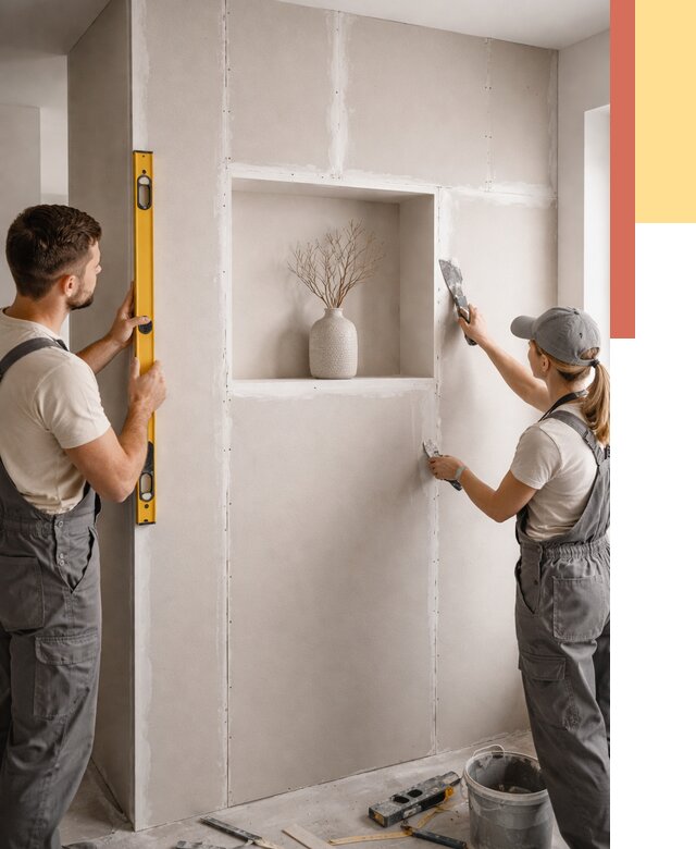 Перегородка из гипсокартона с нишей в Петрозаводске от 3299 руб. под ключ | ОТДЕЛОЧНИК-Птр