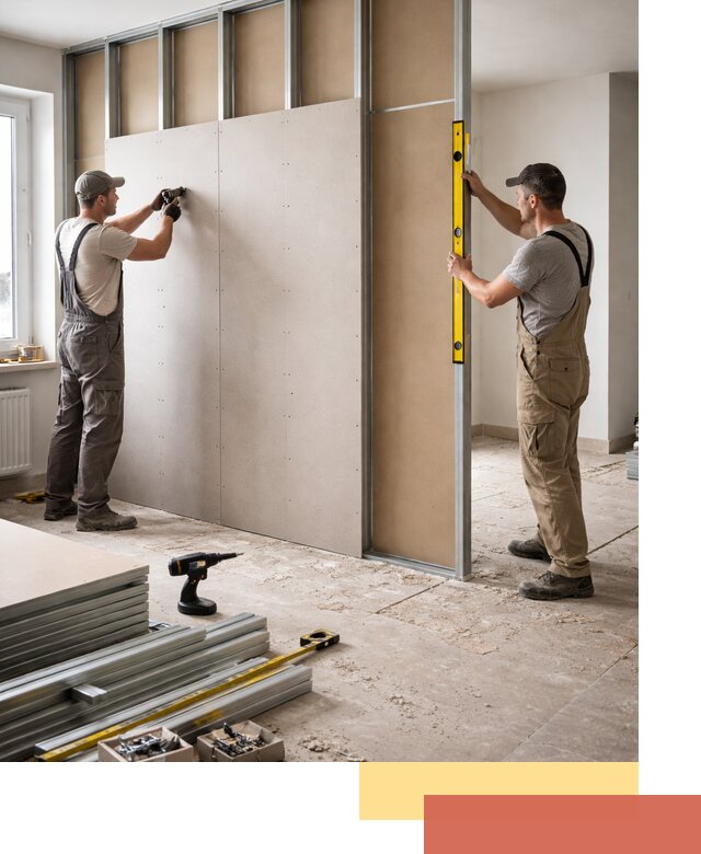 Зонирующая перегородка из гипсокартона под ключ в Петрозаводске