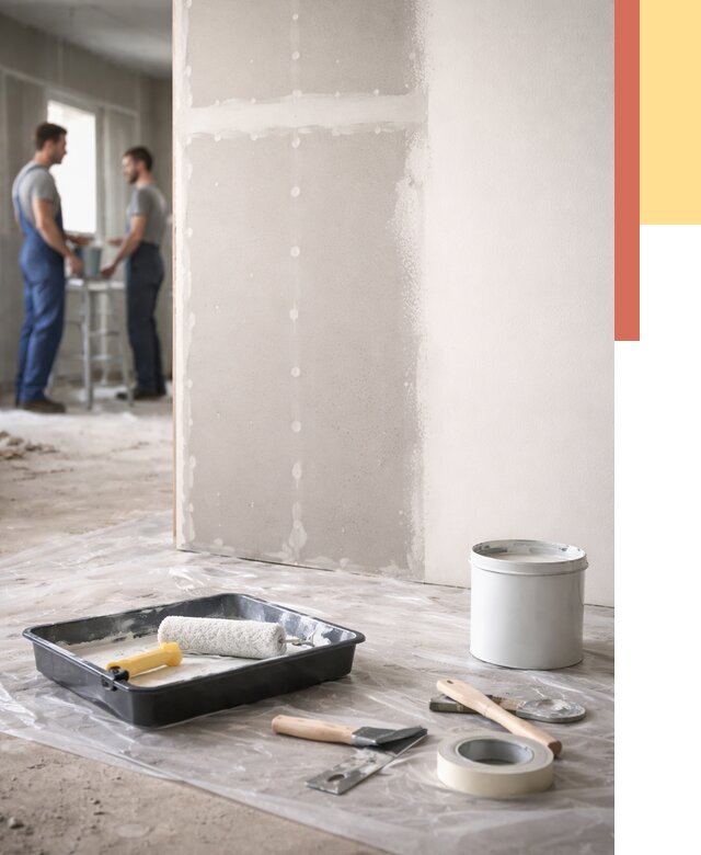 Покраска перегородок из гипсокартона в Петрозаводске от 4568 руб. под ключ | ОТДЕЛОЧНИК-Птр