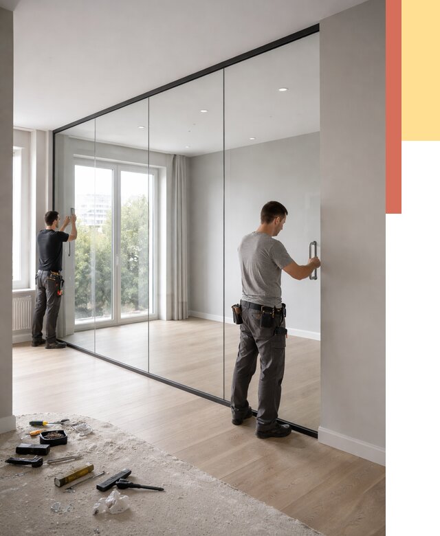 Изготовление стеклянных перегородок в Петрозаводске от 12535 руб. под ключ | ОТДЕЛОЧНИК-Птр