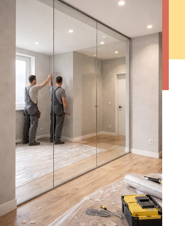 Безрамные стеклянные перегородки в Петрозаводске — монтаж от 9643 руб. | ОТДЕЛОЧНИК-Птр