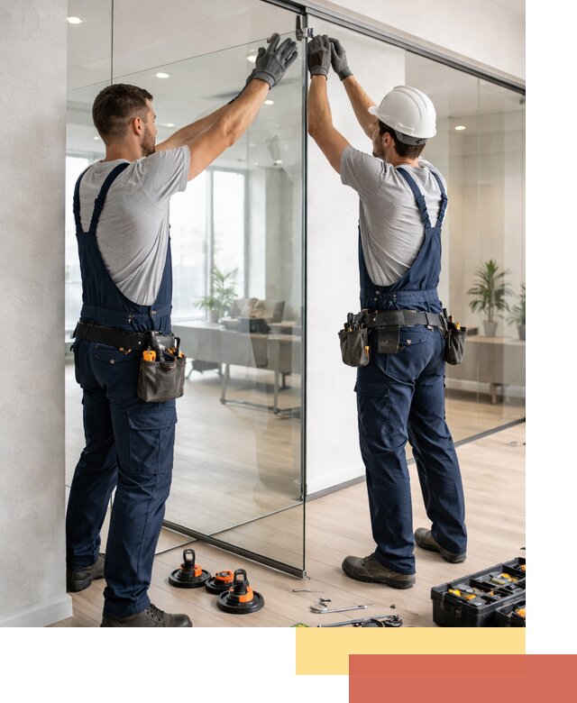 Безрамные стеклянные перегородки под ключ в Петрозаводске