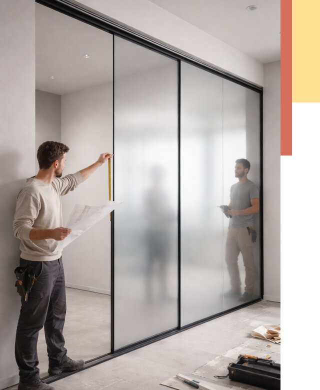 Матовые стеклянные перегородки в Петрозаводске от 8628 руб. — монтаж и установка | ОТДЕЛОЧНИК-Птр