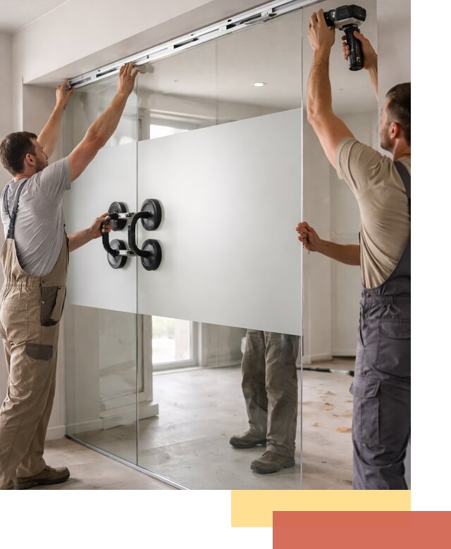 Матовые стеклянные перегородки под ключ в Петрозаводске