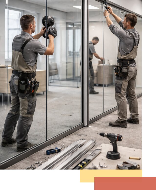 Стеклянные офисные перегородки под ключ в Петрозаводске