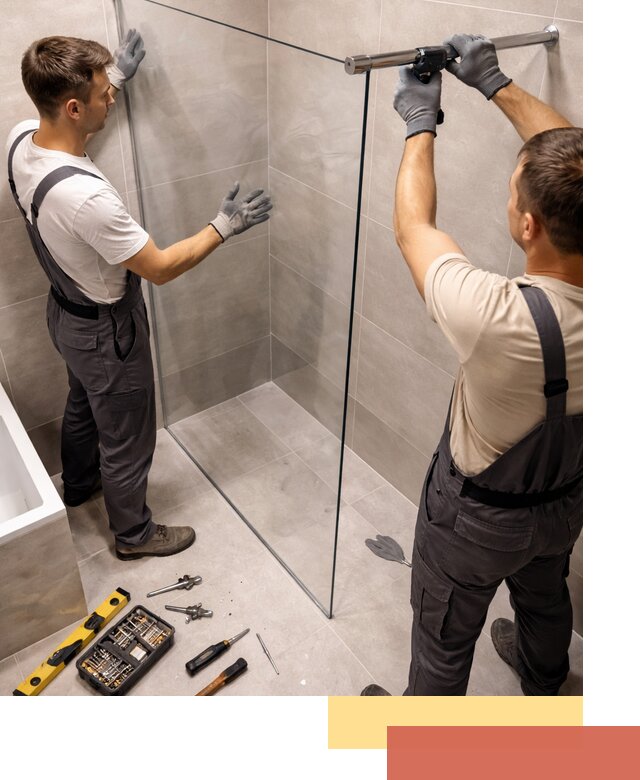 Стеклянные перегородки для душа в Петрозаводске — изготовление и монтаж