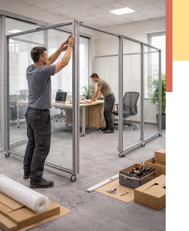 Мобильные офисные перегородки в Петрозаводске от 12688 руб. — установка под ключ | ОТДЕЛОЧНИК-Птр