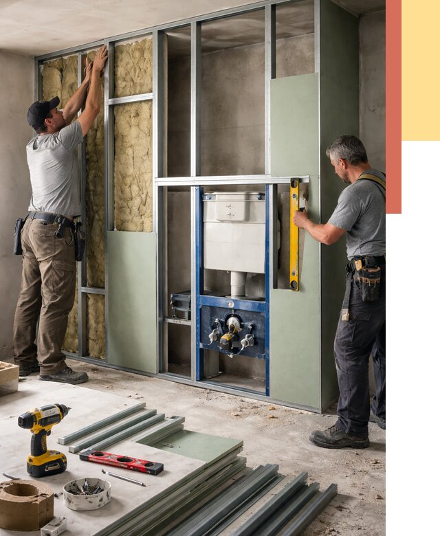 Установка сантехнических перегородок в Петрозаводске от 8628 руб. | ОТДЕЛОЧНИК-Птр