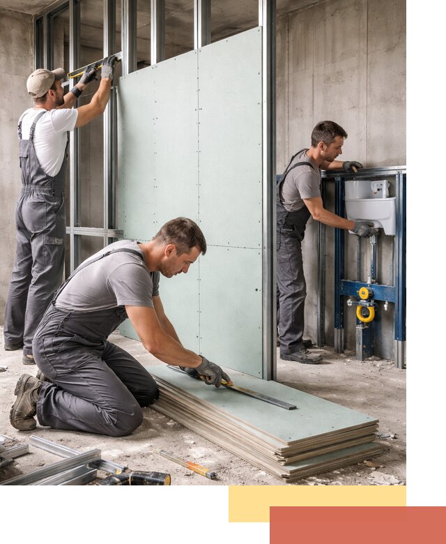 Монтаж и ремонт сантехнических перегородок в Петрозаводске