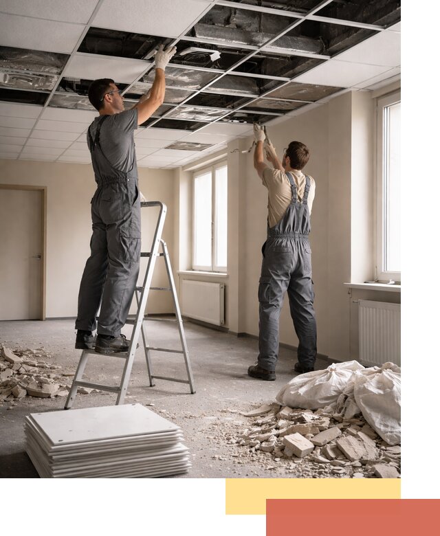 Демонтаж потолков Армстронг профессионально в Петрозаводске