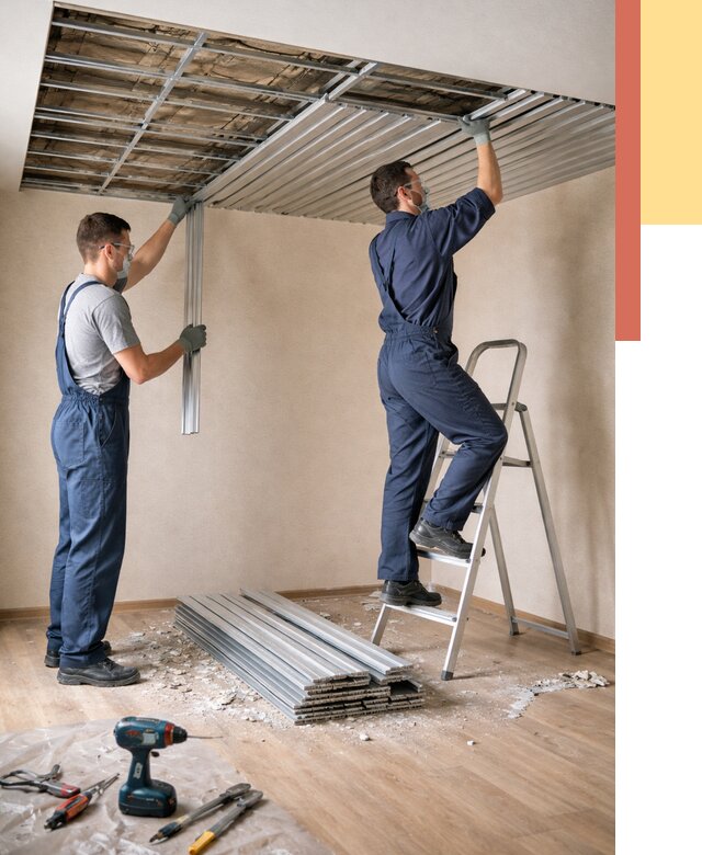 Демонтаж реечного потолка в Петрозаводске от 4568 руб. быстро и недорого | ОТДЕЛОЧНИК-Птр