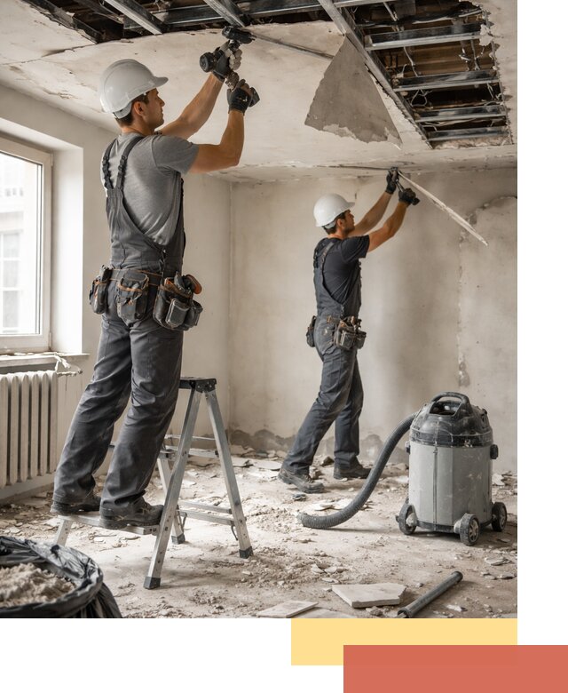 Демонтаж гипсокартонного потолка в Петрозаводске быстро и аккуратно