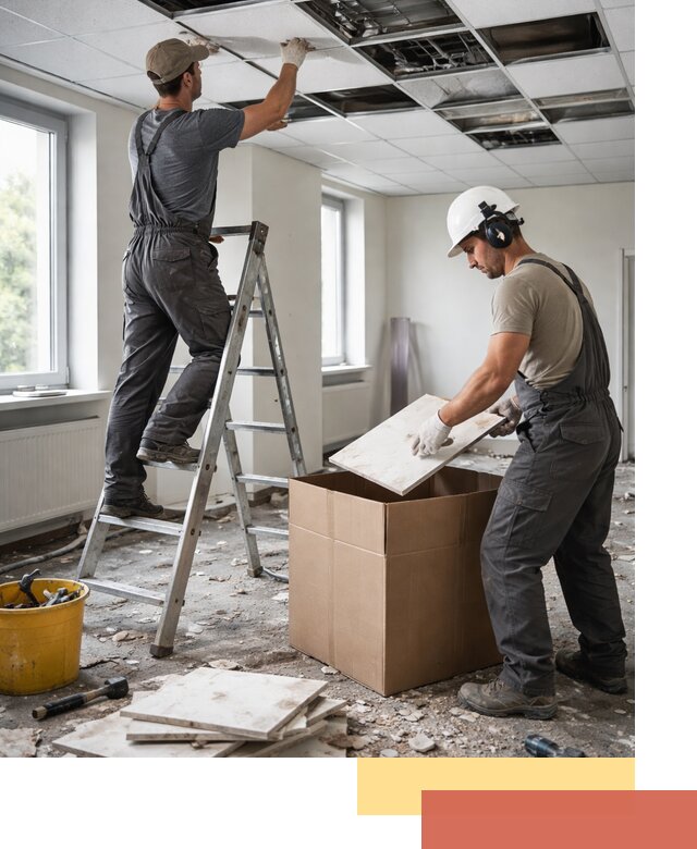 Демонтаж потолочной плитки в Петрозаводске быстро и аккуратно