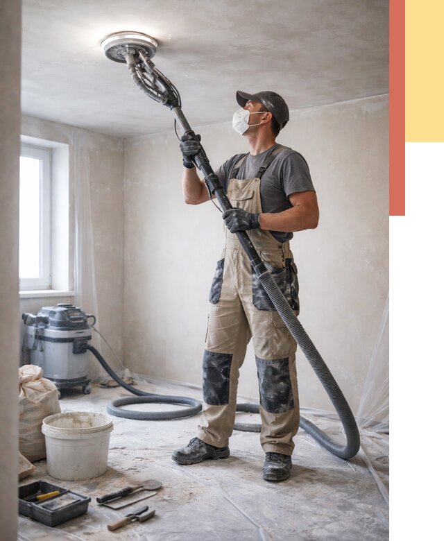 Шлифовка потолка в Петрозаводске от 3553 руб. — услуги шлифования потолка | ОТДЕЛОЧНИК-Птр