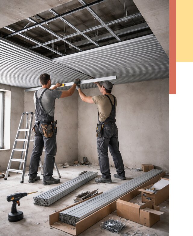 Монтаж реечного потолка в Петрозаводске от 4568 руб. под ключ | ОТДЕЛОЧНИК-Птр